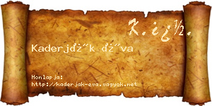 Kaderják Éva névjegykártya